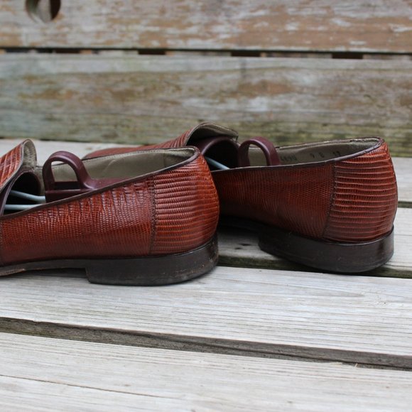 Vintage Cole Haan Brown Lizard Skin Loafers, Women's 9 B, Made in Italy, EUC - Picture 8 of 12